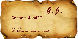 Gerner Jenő névjegykártya